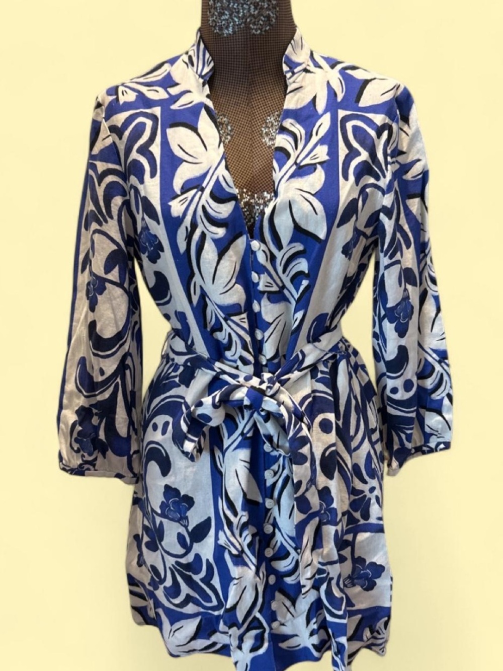Blue and White Floral Dress